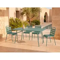 Vente-unique Gartentisch - D. 160 cm - Metall - Mandelgrün - MIRMANDE von MYLIA