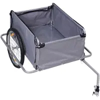 HOMCOM Transportanhänger Lastenanhänger Fahrrad Anhänge Fahrradanhänger CargoTrailer