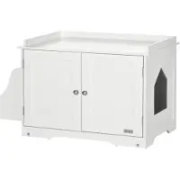 PawHut Katzenschrank für Katzentoilette, Katzenhöhle, Katzenklo mit Magnettüren