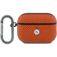 BMW Hülle AirPods Pro 3 Textured Sign Polyamid Logo Metall mit Karabiner orange