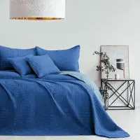 Merkloos Wendbare Quilt-Bettdecke - Polyester Blau/Himmelblau 200x220 cm
