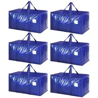 Merkloos Aufbewahrungsboxen mit Deckel - Faltbare Umzugsboxen - Kleidungslagerung - 6 Stück - 90 Liter - Langlebiges PP-Gewebe - Aufbewahrungstaschen