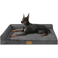 Merkloos Orthopädisches Hundebett für große Hunde, waschbar, dunkelgrau