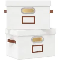 Merkloos Faltbare Aufbewahrungsboxen mit Deckeln und Griffen, Set aus 2