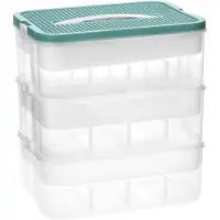Merkloos Aufbewahrungsbox mit Deckel, 3-lagig Transparent mit Verstellbaren Fächern