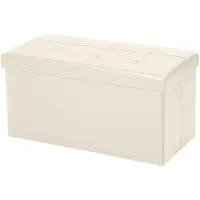 Merkloos Aufbewahrungsbox 80 Liter - Klappbank mit Stauraum, Hellbeige