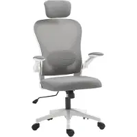HOMCOM Bürostuhl Ergonomischer Schreibtischstuhl mit Hochklappbaren Armlehnen