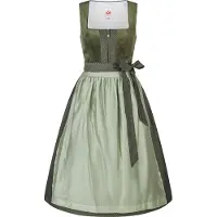 Spieth & Wensky Dirndl "Kathi", Damen, Gr. 40, N-Gr, grün (oliv), Obermaterial: 100% Polyester PES., uni, regular fit, Kleider Dirndl, mit dekorativer Schürze