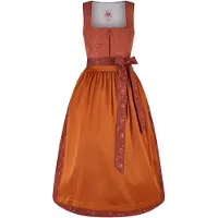 Spieth & Wensky Dirndl "Dirndl Kristall", Damen, Gr. 42, N-Gr, orange, Obermaterial: 100% Polyester PES., uni, regular fit, Kleider Dirndl, mit dekorativer Schürze