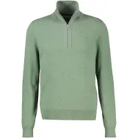 Lerros Troyer "Troyer aus Mischgewebe mit feiner Rippstruktur", Herren, Gr. 3XL, grün (basil grün melange), 100% Baumwolle, ohne Ausschnitt, Pullover Troyer