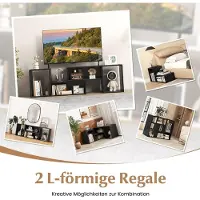 B2X TV-Schrank 2-teilig freie Kombination Fernsehtisch für Fernseher bis zu 60 Zoll Schwarz