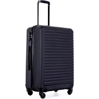 Markenlos Hartschalenreisekoffer mit 4 Rollen, Handgepäck aus ABS, TSA-Schloss, 58,5×39,5×23 cm, leicht und robust, elegantes schwarzes Design