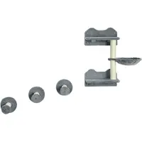 Aosom Katzen Kletterwand, 4-teilig, Kletterwand Set, Katzenkletterwand, Grau