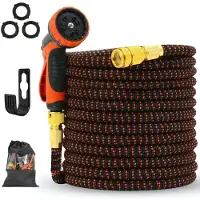 Merkloos Flexible Gartenschlauch bis 15 m - Erweiterbarer Wasserschlauch mit Sprühkopf