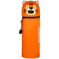 OEM Silikonen 2-in-1 Etui mit Rits, Pennenzak, Stiften, Kawaii Büropenhalter mit Tiger-Design