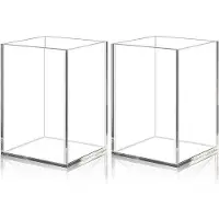 OEM Acryl-penhouder mit Durchsicht, Büro-Organizer, Make-up-Borstel-Halter, für Büro, Schule, Haushalt (7,7 x 7,7 x 11 cm)