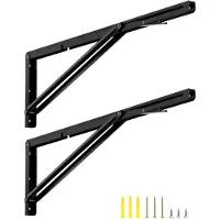 Merkloos 2 Stück 600 mm Heavy-Duty Klapphalterung - Platzsparend für DIY Werkbank