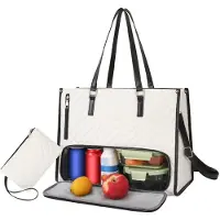 Merkloos Damen Lunchbag mit isoliertem Fach, 2-in-1 Arbeitstasche