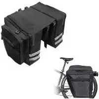Benza Ibenzoa Hinterrad‑Fahrradtasche für Gepäckträger – doppelt, wasserdicht (600D), 30 L, Schwarz, 31,5×16×31,5 cm, abnehmbar
