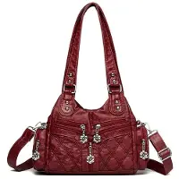 Merkloos Damen Hobo Schultertasche aus Kunstleder mit langen Griffen