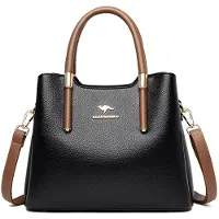 Merkloos Elegante Kunstleder-Handtasche mit vielen Fächern