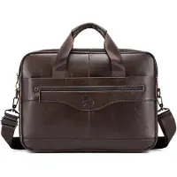 Merkloos Leder Business Messenger Bag für Laptops bis 14 Zoll