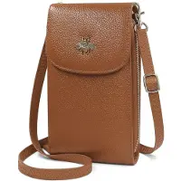 Merkloos Kleine Echtleder-Schultertasche für Damen mit Kartenfächern