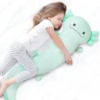 Merkloos Gigantisches Axolotl Plüschkissen - 120 cm - Grünes Kuscheltier