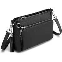 Merkloos Damen Crossbody Handtasche aus Echtem Leder mit RFID Geldbörse