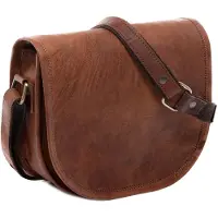 Merkloos Echtleder Schultertasche mit Schulterriemen für Damen