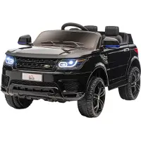Aosom Kinder Elektroauto, SUV mit Fernbedienung, Musik, bis 5 km/h, Schwarz