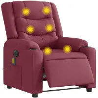 vidaXL Massagesessel Elektrisch Weinrot Stoff