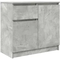 vidaXL Sideboard mit Schublade Betongrau 71x35x65 cm Holzwerkstoff