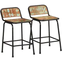 vidaXL Barhocker 2 Stk. 46x35,5x70 cm Altholz Massivholz