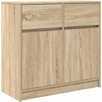 vidaXL Sideboard mit Schublade Sonoma-Eiche 80x34x76 cm Holzwerkstoff