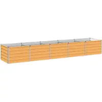 vidaXL Hochbeet im Garten Holz Natur 400 x 80 x 55 cm Stahl