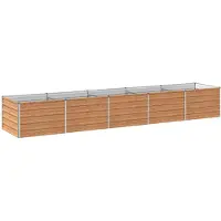 vidaXL Hochbeet im Garten Holz Braun 400 x 80 x 55 cm Stahl