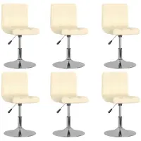 vidaXL Esszimmerstühle 6 Stk. Drehbar Creme Stoff