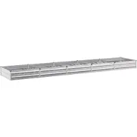 vidaXL Hochbeet im Garten Galvanisiertes Silber 400 x 80 x 24 cm Stahl
