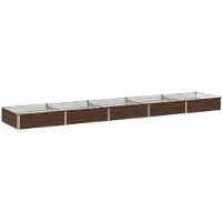vidaXL Hochbeet im Garten Schwarznuss 400 x 80 x 24 cm Stahl