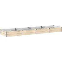 vidaXL Hochbeet im Garten Elfenbein 320 x 80 x 24 cm Stahl