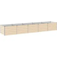 vidaXL Hochbeet im Garten Elfenbein 400 x 80 x 55 cm Stahl