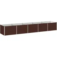 vidaXL Hochbeet im Garten Braun 400 x 80 x 55 cm Stahl