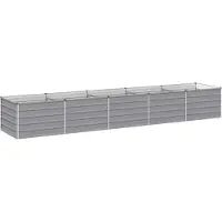 vidaXL Hochbeet im Garten Grau 400 x 80 x 55 cm kaltgewalzter Stahl