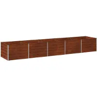 vidaXL Hochbeet im Garten Wetterfeststahl 400 x 80 x 55 cm Stahl