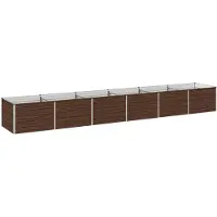 vidaXL Hochbeet im Garten Schwarz 480 x 80 x 55 cm kaltgewalzter Stahl