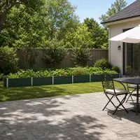 vidaXL Hochbeet im Garten Grün 480 x 40 x 24 cm kaltgewalzter Stahl