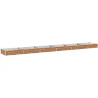 vidaXL Hochbeet im Garten Holz Braun 600 x 80 x 24 cm Stahl