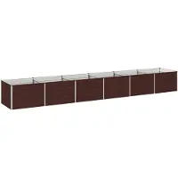 vidaXL Hochbeet im Garten Braun 480 x 80 x 55 cm Stahl