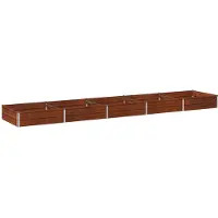 vidaXL Hochbeet im Garten Rostig 400 x 80 x 24 cm Pappe